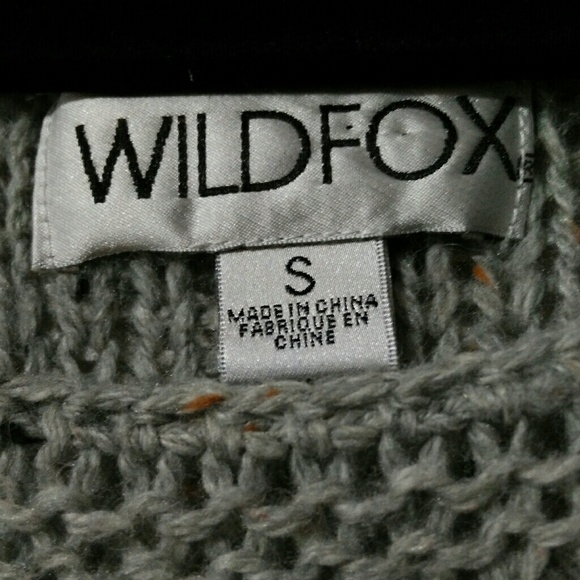 WILDFOX Open Knit Sweater Gray Pink Small - Picture 3 of 4